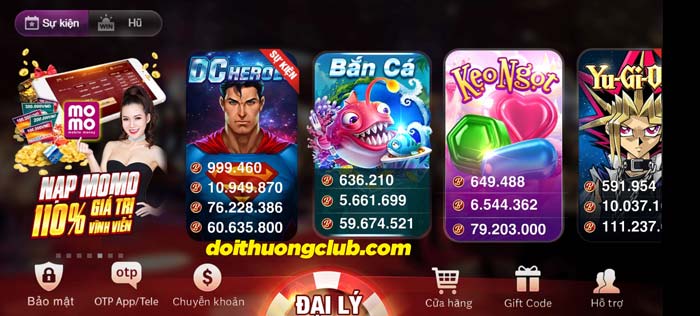 chơi game đổi thẻ cào