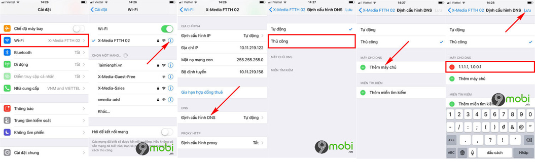 cách đổi dns trên ios
